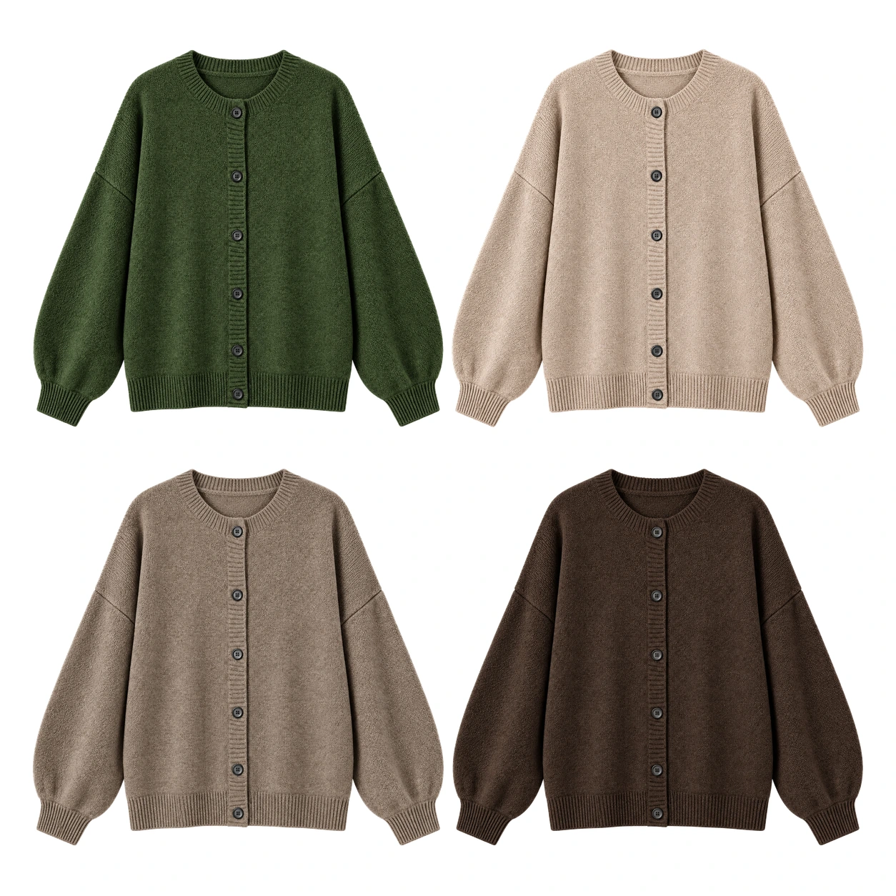 4-Pack Earth Tones cardigan option