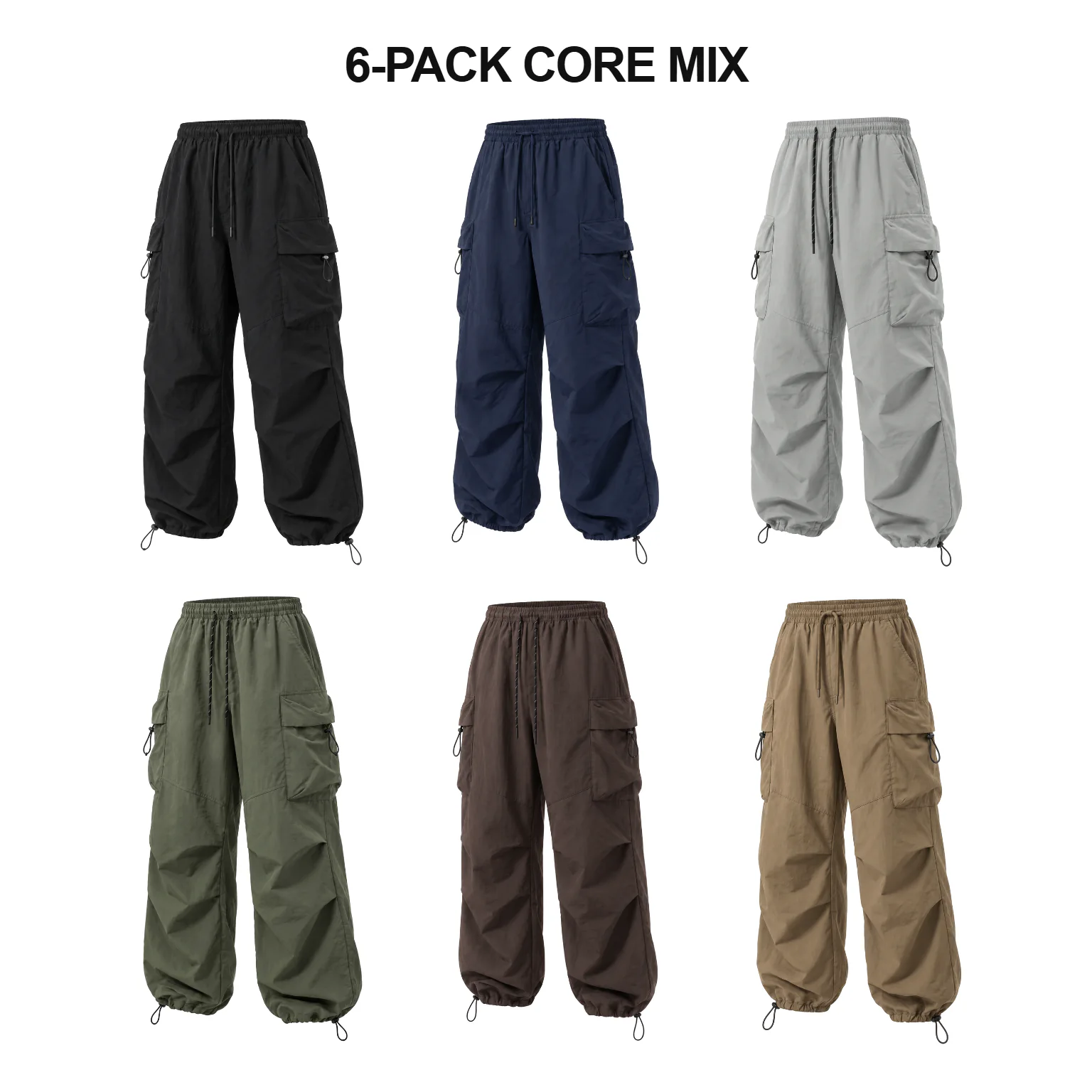 6-Pack Core Mix unisex lightweight cargo pants