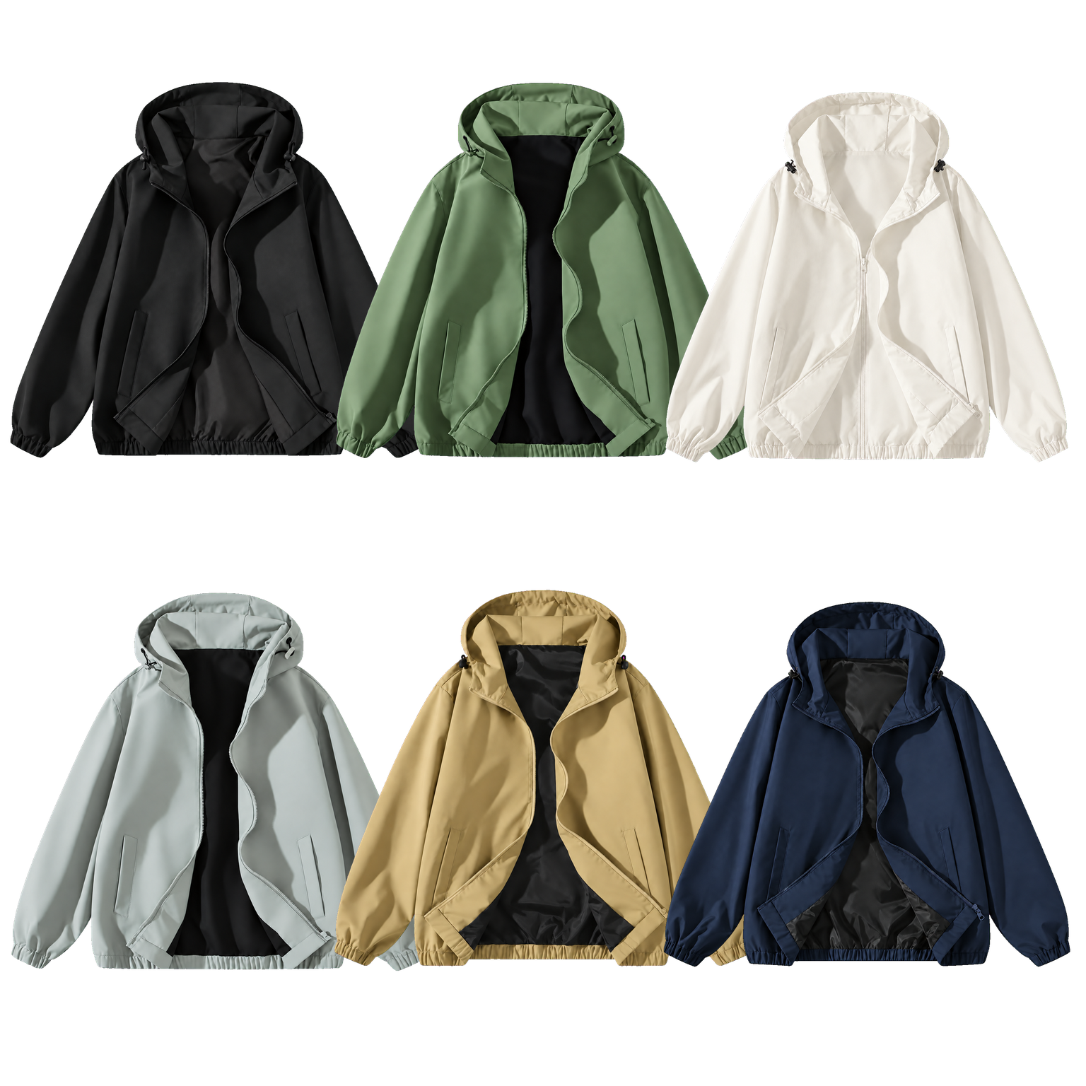 6-Pack Essential Colors unisex hooded full-zip jacket