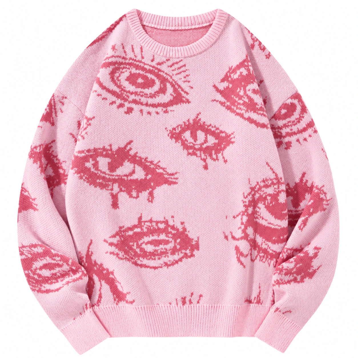 pink eye pattern knit pullover option