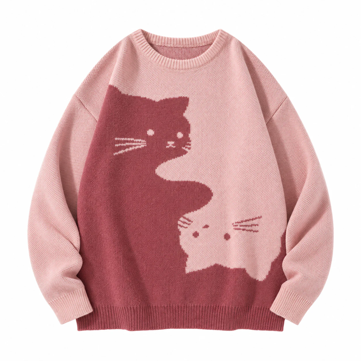 Pink cartoon cat knit sweater option