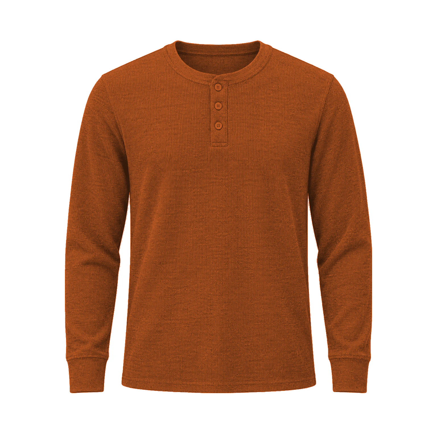 Rust men's waffle Henley option