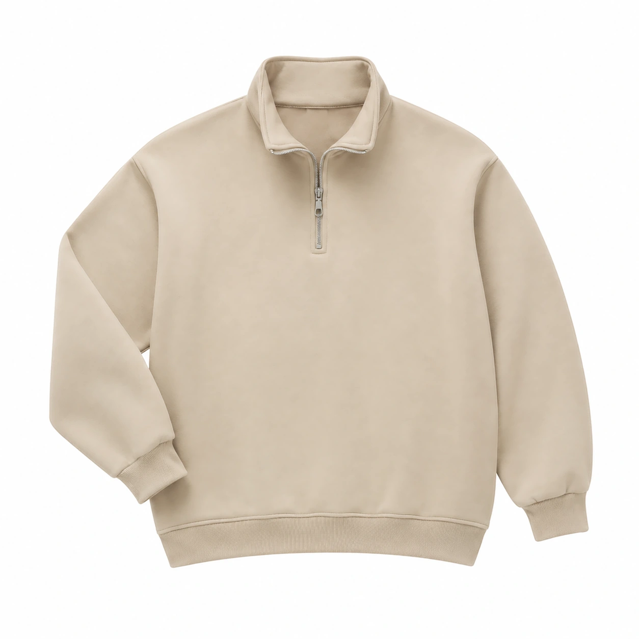 Sand Beige half-zip sweatshirt option