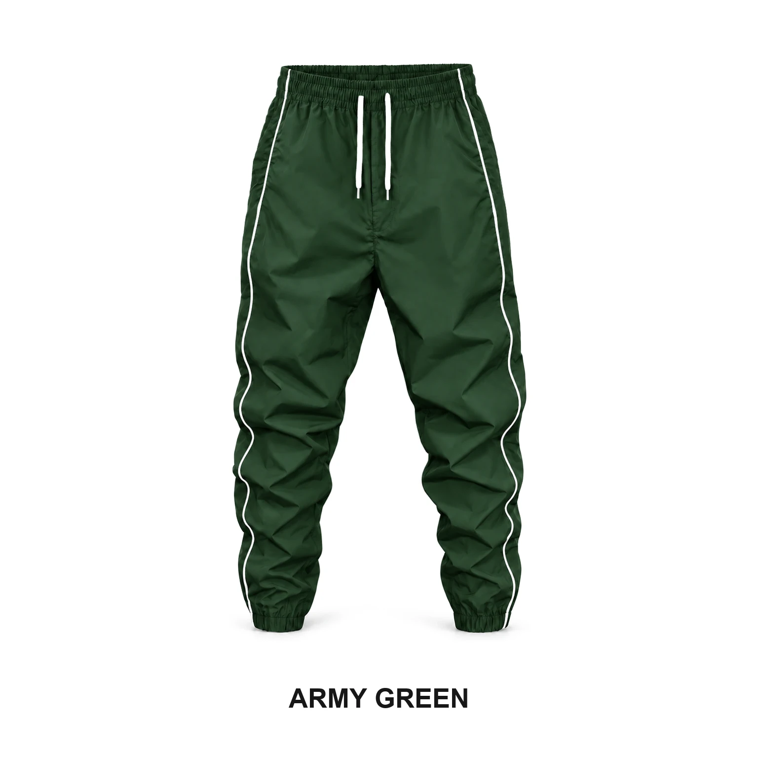 Army Green men's side-stripe jogger pants
