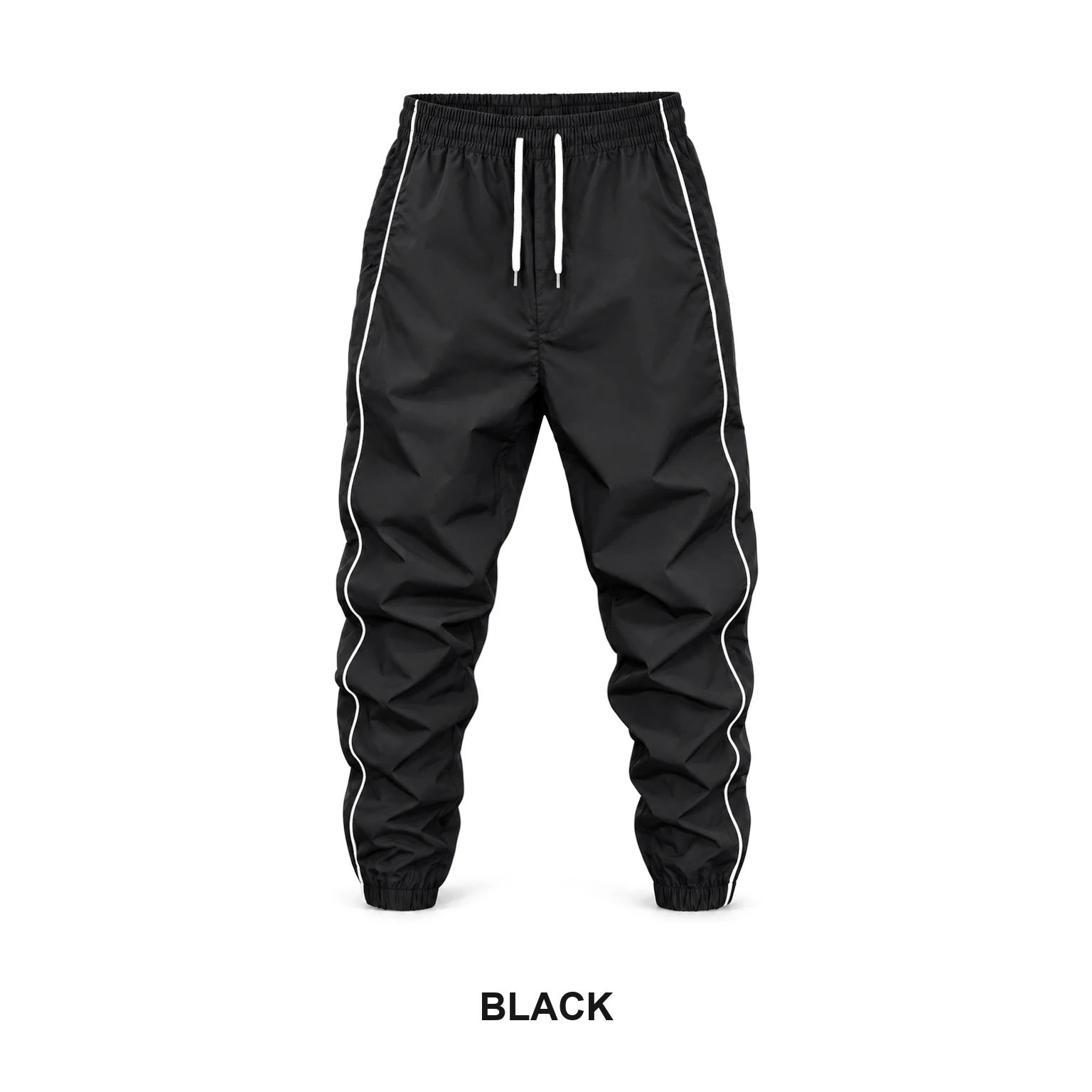 Black men's side-stripe jogger pants