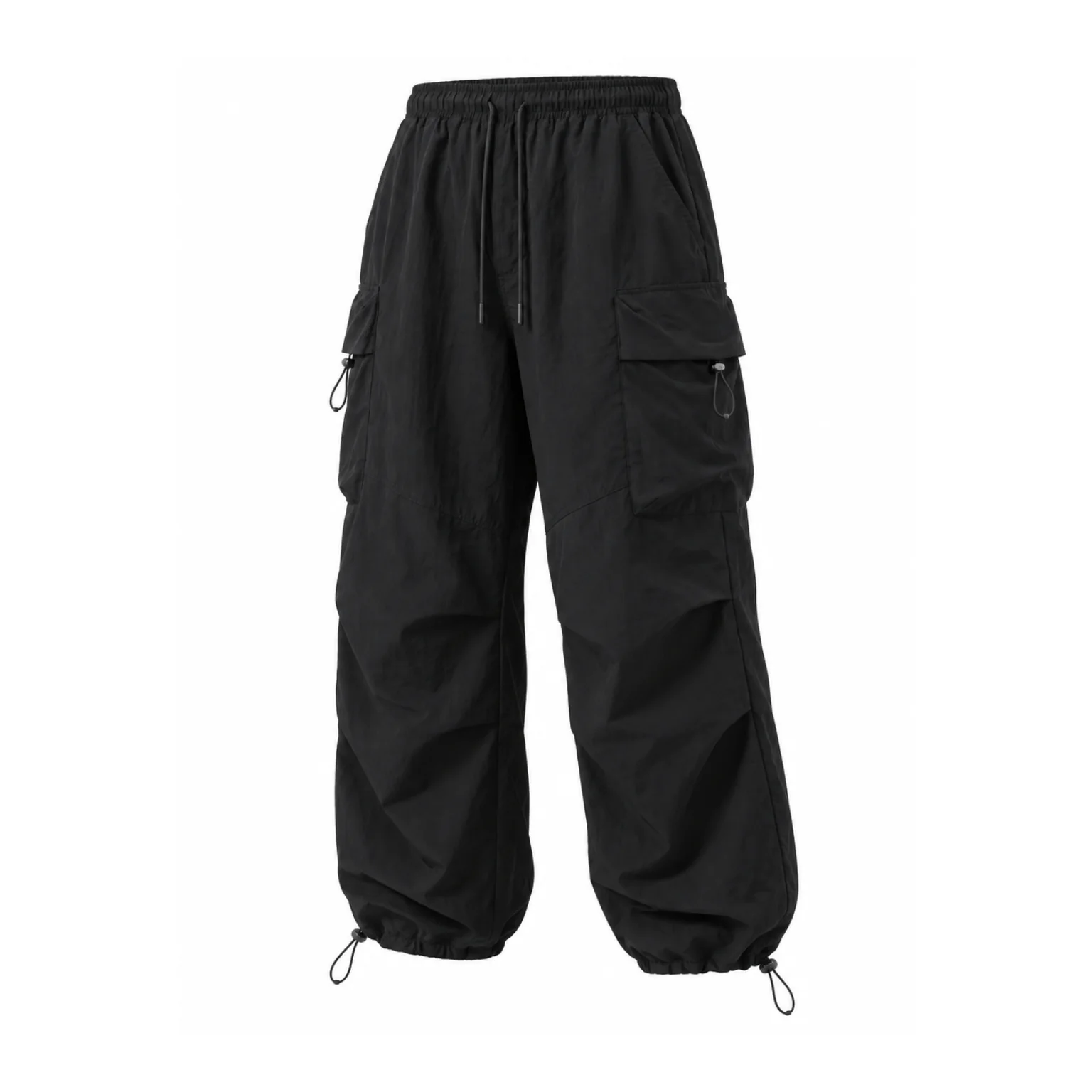 Black unisex lightweight cargo pants