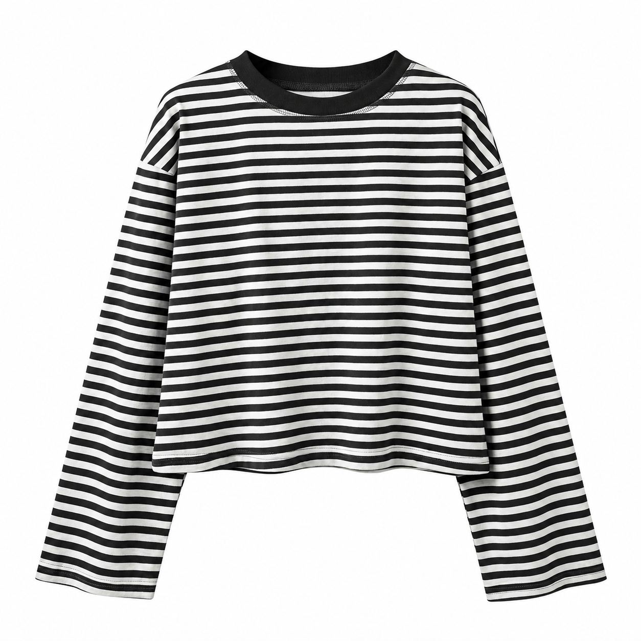 Black and White striped knit top