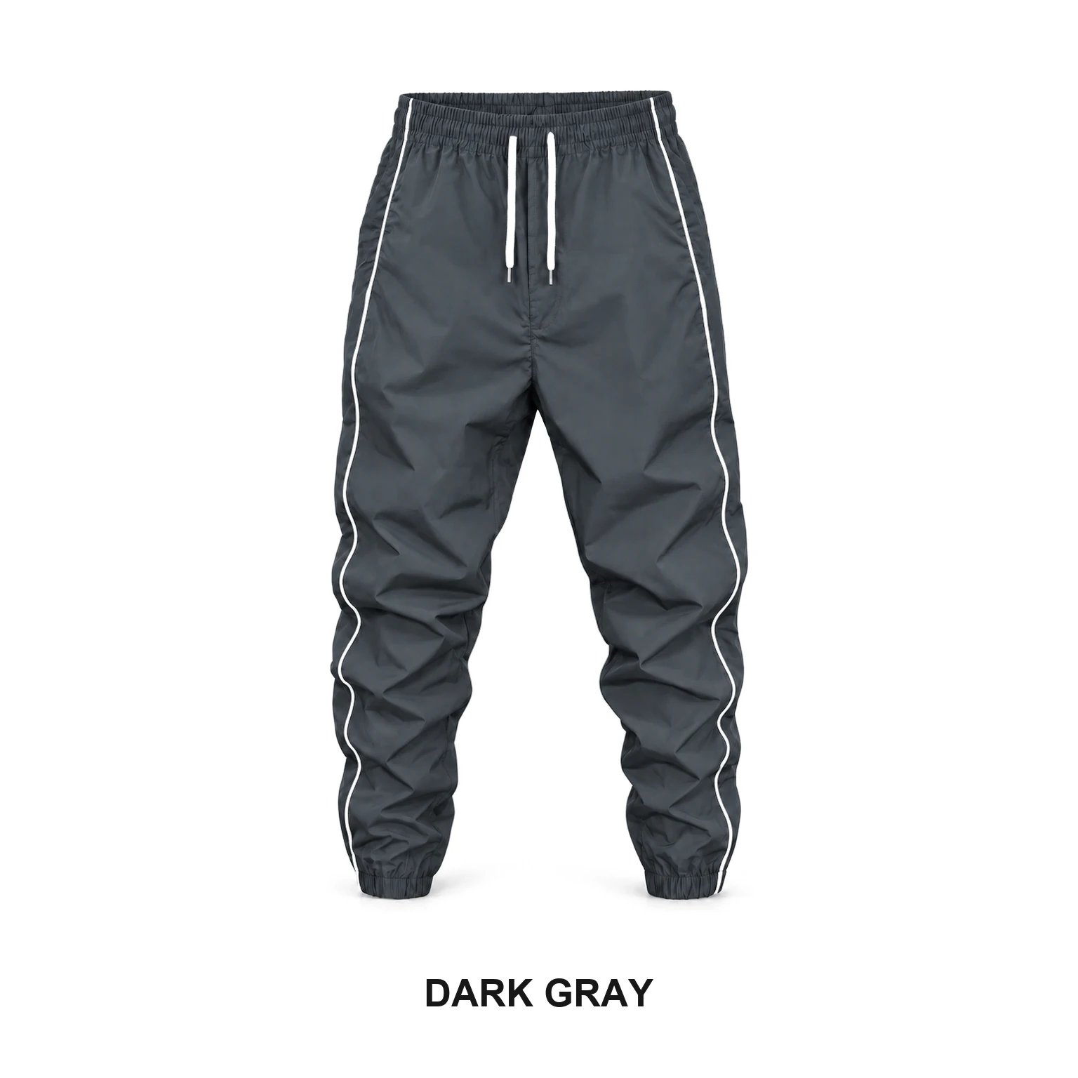 Dark Gray men's side-stripe jogger pants