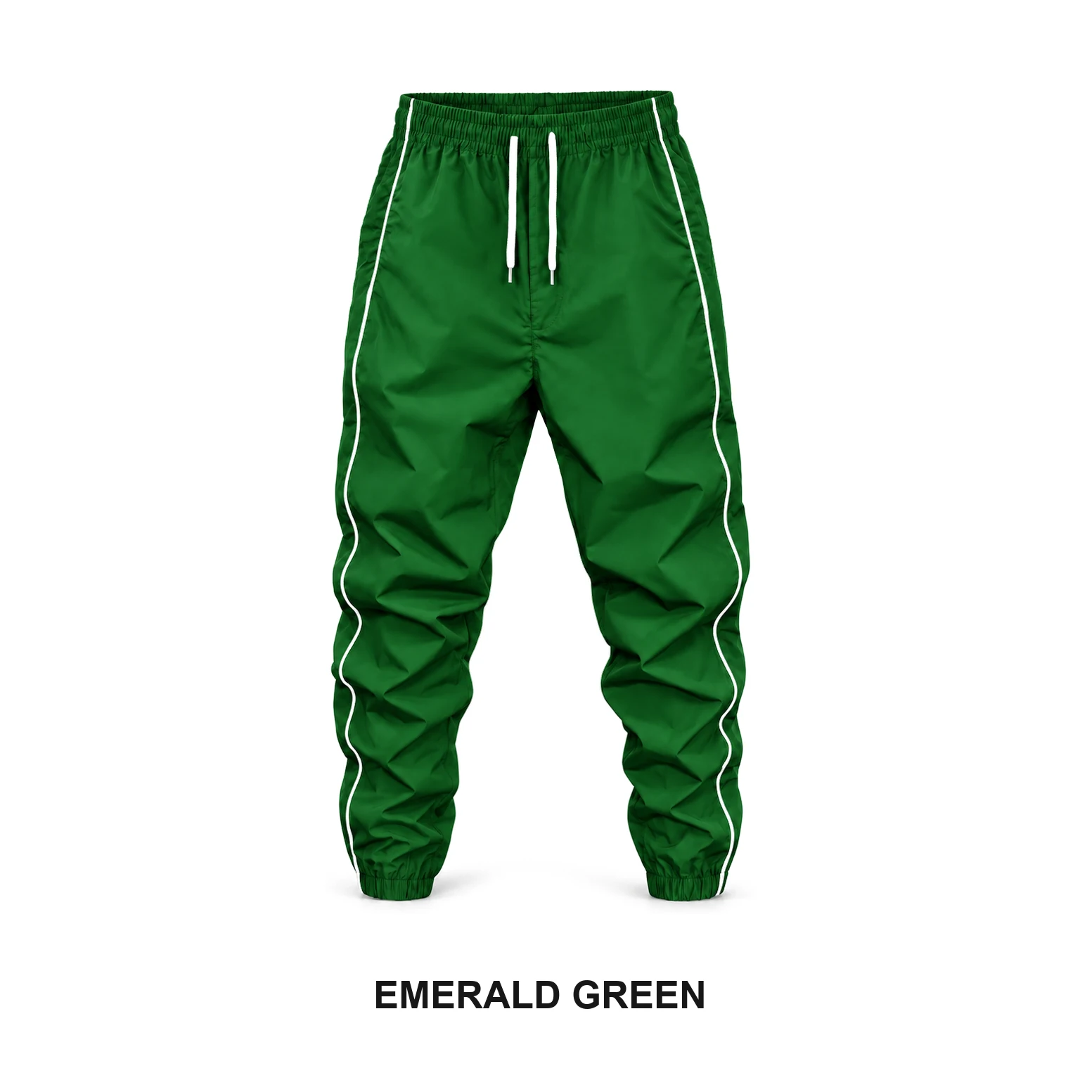 Emerald Green men's side-stripe jogger pants