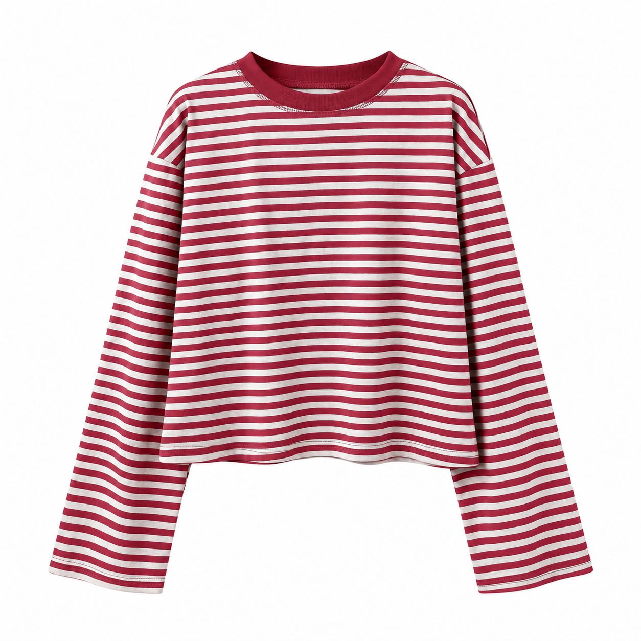 Red and White striped knit top
