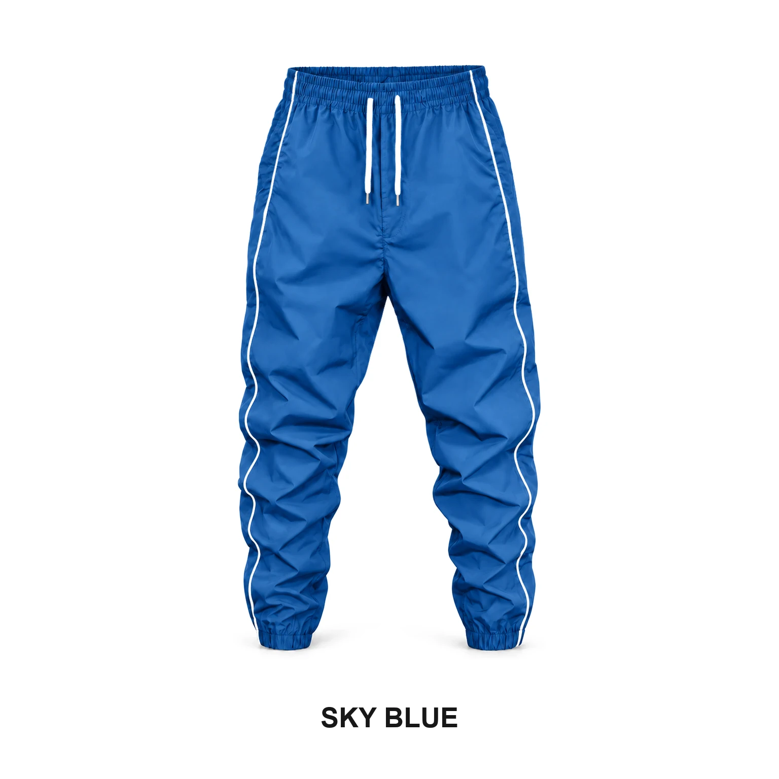 Sky Blue men's side-stripe jogger pants