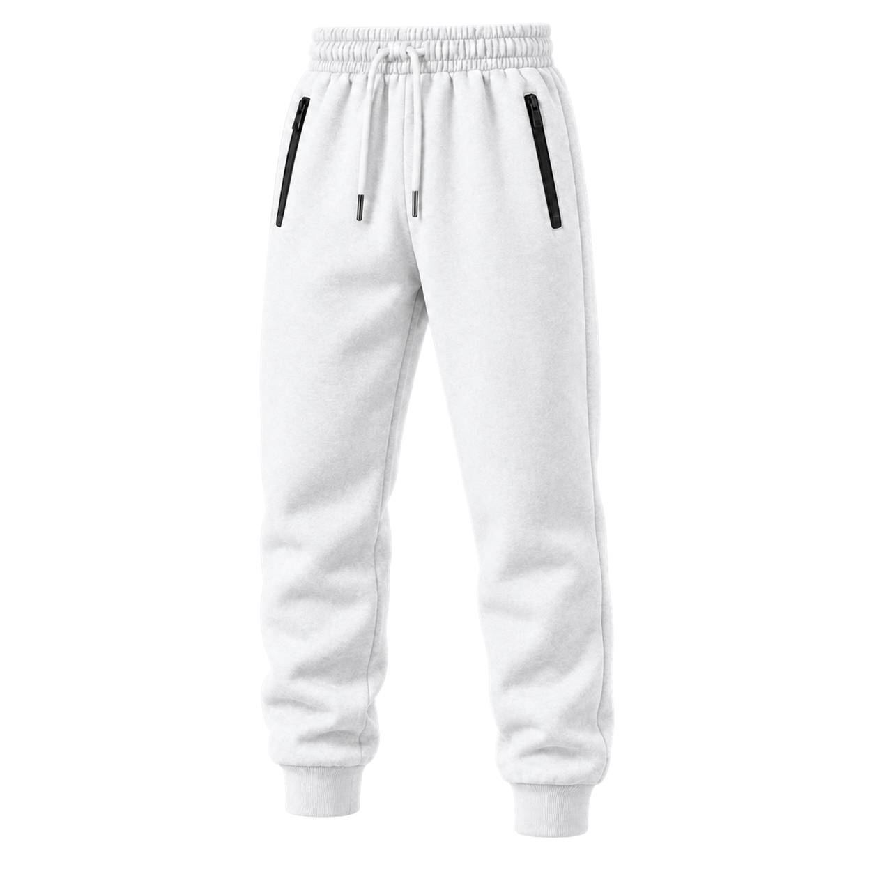 White men's polar fleece jogger pants