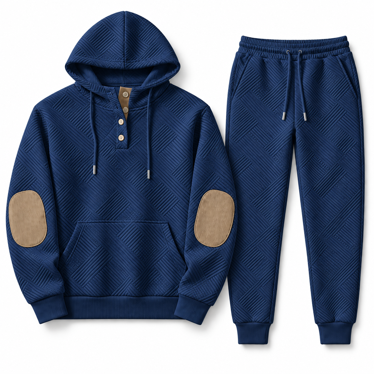 Treasure Blue textured hoodie and jogger set