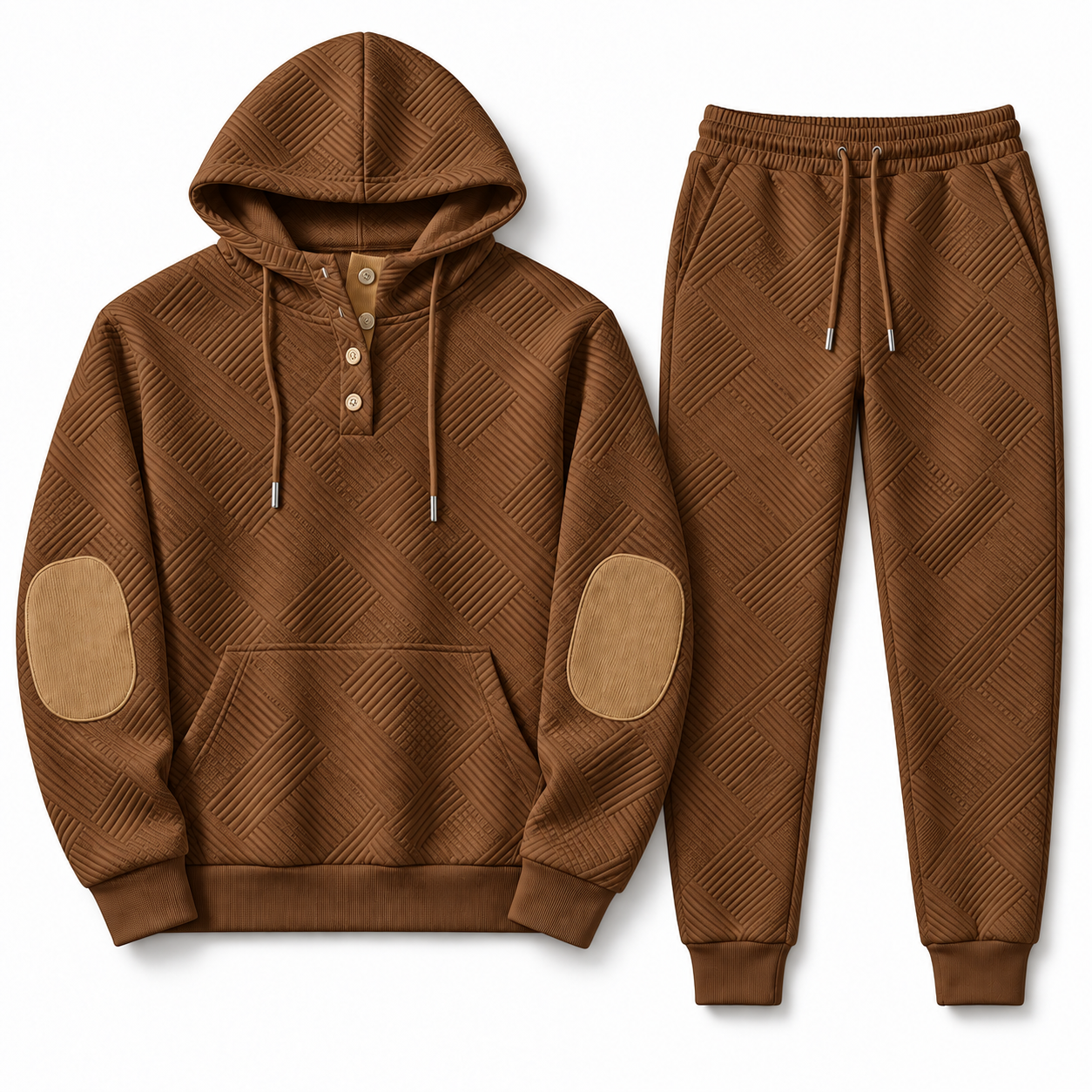 Caramel textured hoodie and jogger set