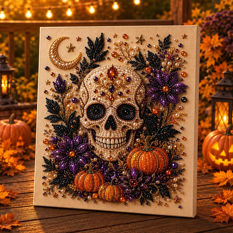 ✨Halloween Early Bird Sale 65% OFF👻 Halloween Pearl Art DIY Kit – Turn Tiny Pearls into Spooky-Cute Magic