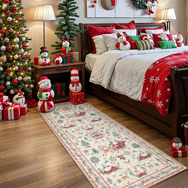 🎄 Christmas Early Bird - 50% Off | Vintage Washable Reindeer Runner Rug 🦌