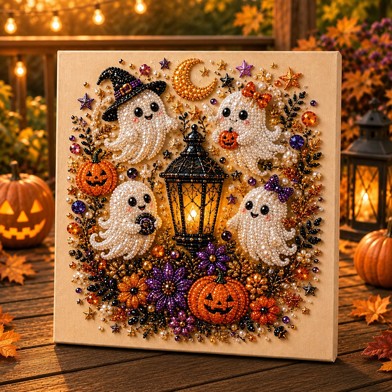 ✨Halloween Early Bird Sale 65% OFF👻 Halloween Pearl Art DIY Kit – Turn Tiny Pearls into Spooky-Cute Magic