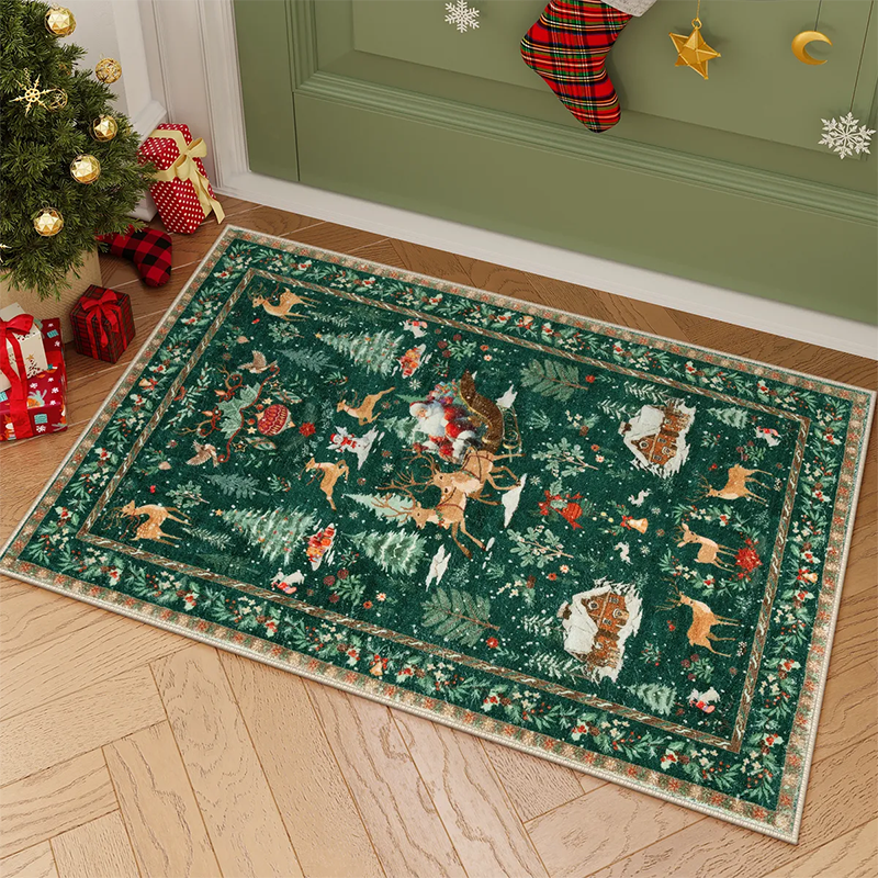 🎄 Christmas Early Bird - 50% Off | Vintage Washable Reindeer Runner Rug 🦌