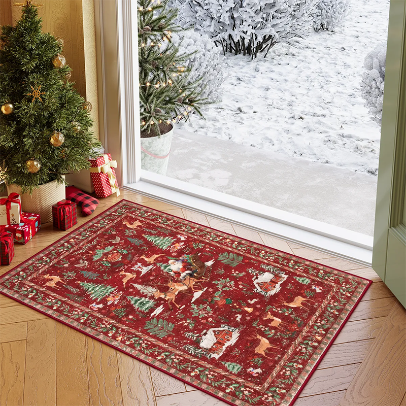 🎄 Christmas Early Bird - 50% Off | Vintage Washable Reindeer Runner Rug 🦌