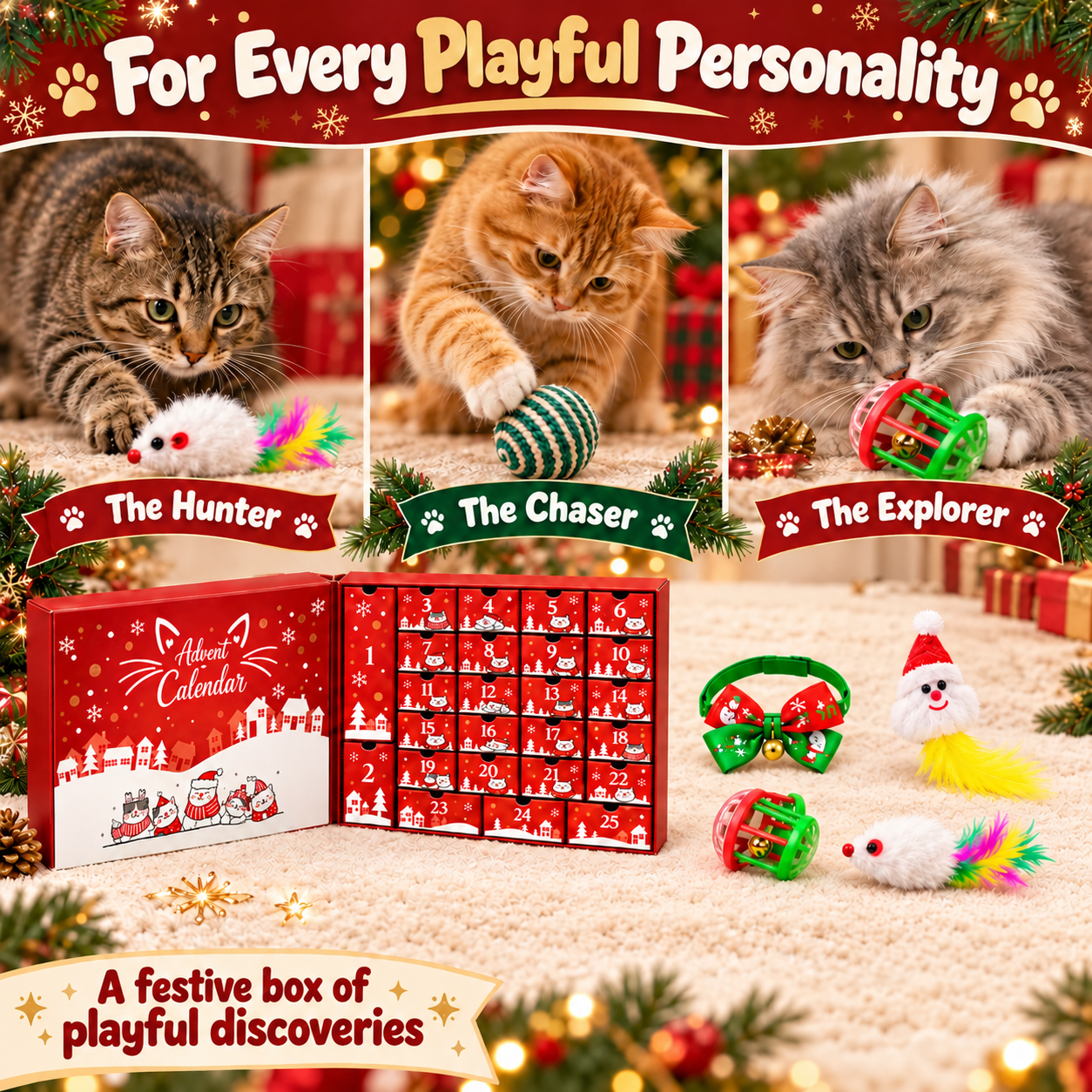 🎄 Christmas Special – 60% OFF Cat Advent Calendar – 24 Days of Surprises 🐱