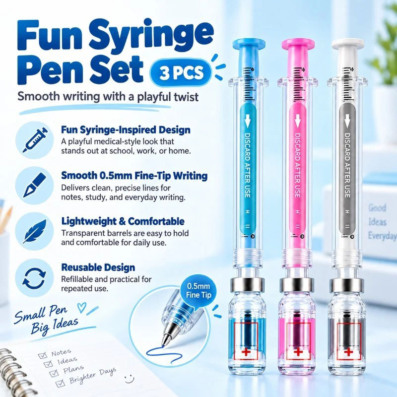 🩺 Nurse Appreciation Sale – 50% OFF Syringe-Shaped Gel Pens 💉