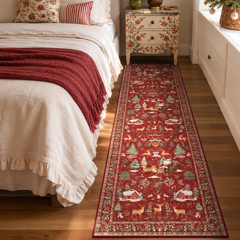 🎄 Christmas Early Bird - 50% Off | Vintage Washable Reindeer Runner Rug 🦌