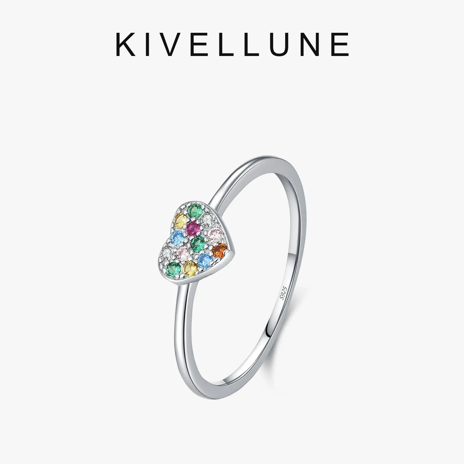 KIVELLUNE Lucienne Rainbow Heart Moissanite Ring product image 5