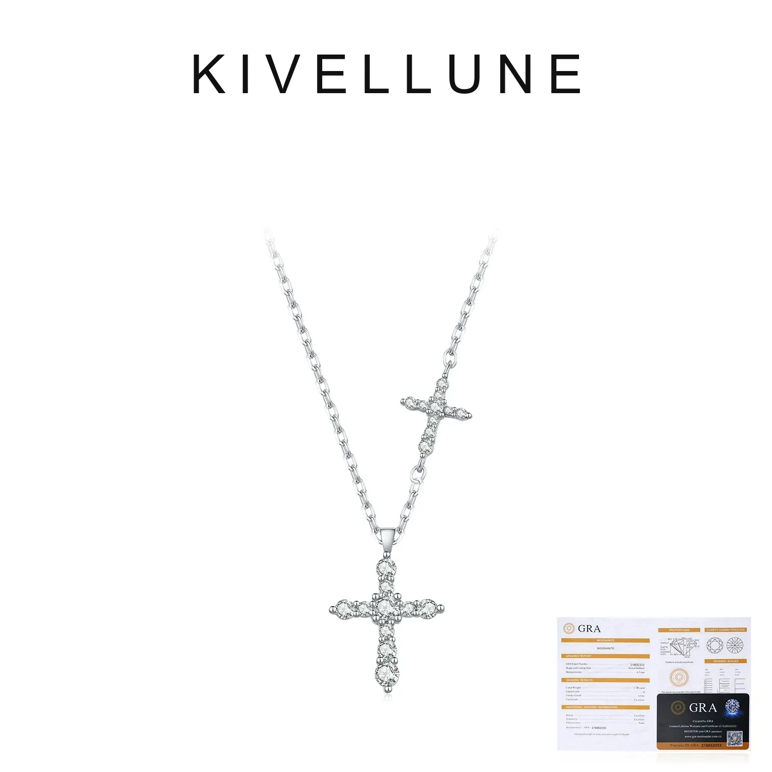 KIVELLUNE Lucienne Cross Moissanite Necklace product image 5