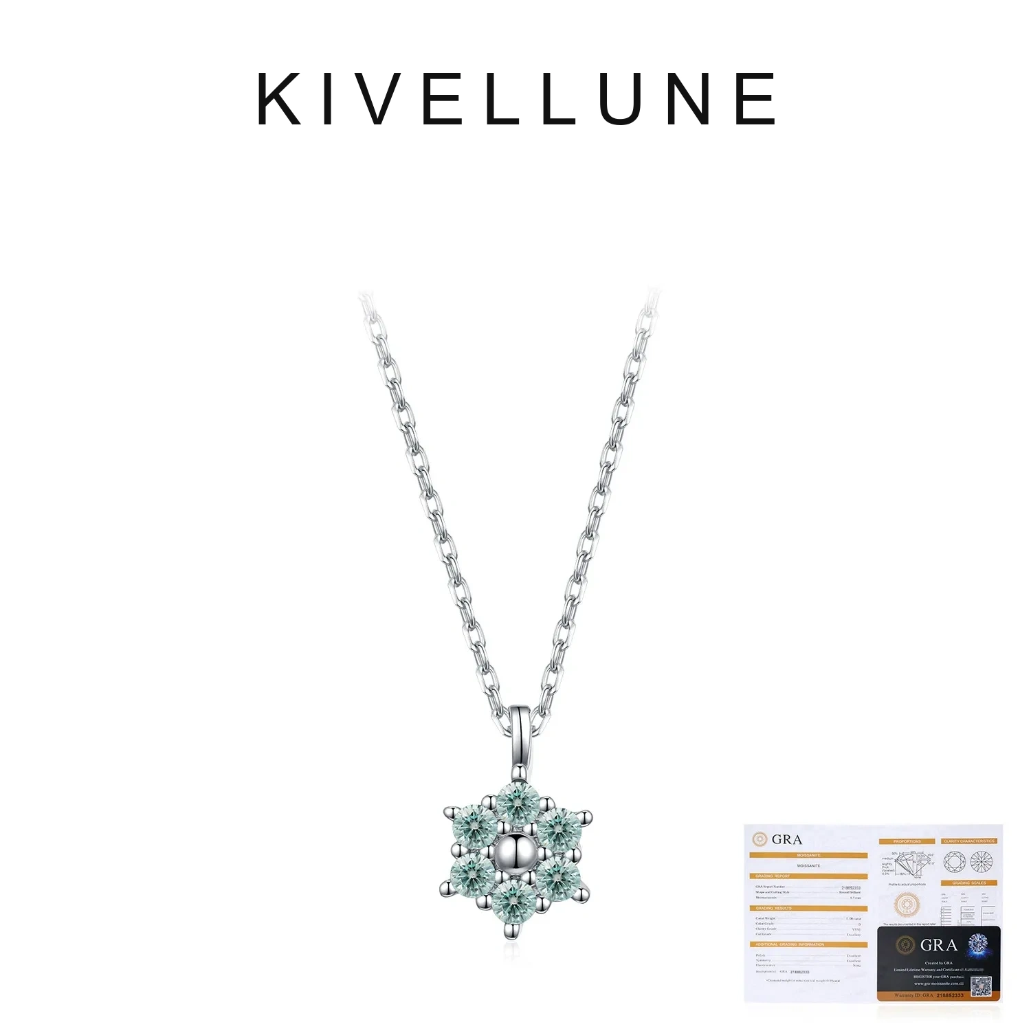 KIVELLUNE Celeste Green Snowflake Moissanite Necklace product image 5