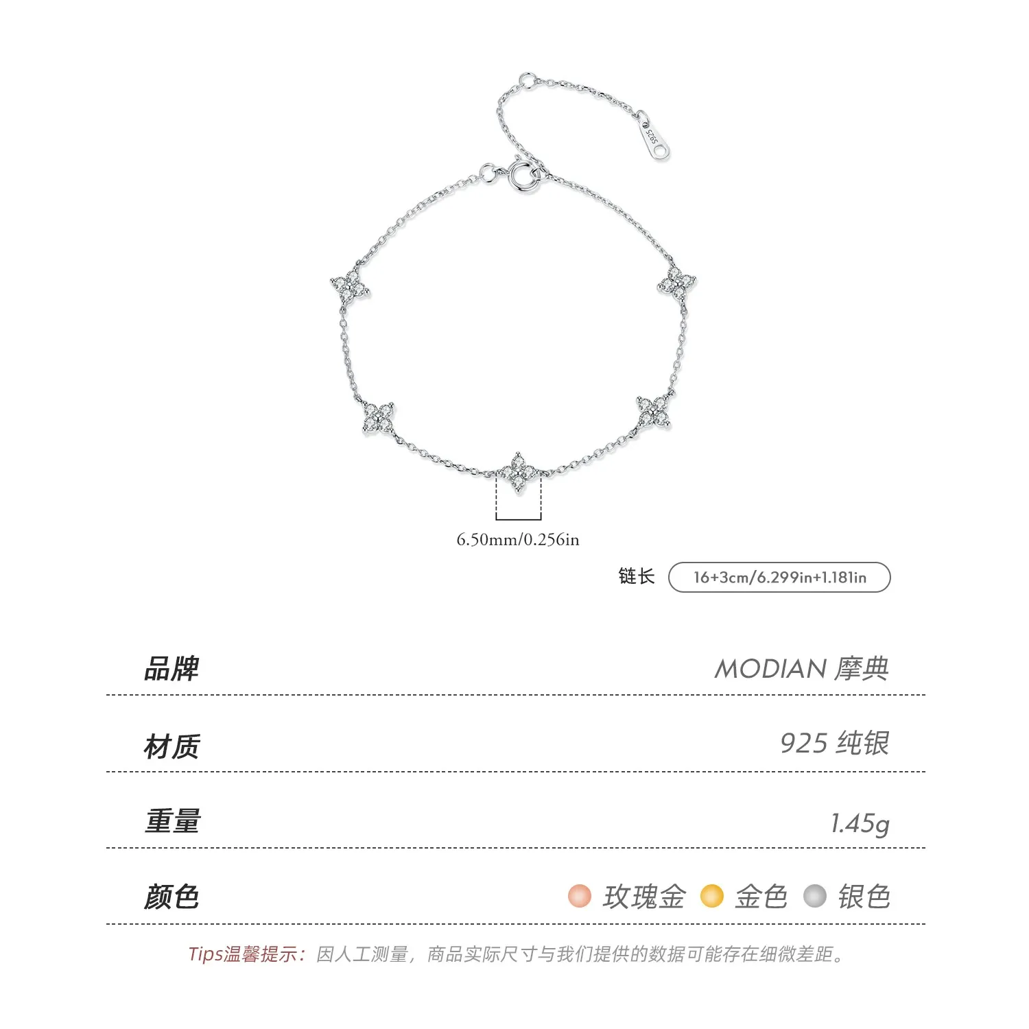 KIVELLUNE Valeria Clover Moissanite Bracelet product image 3