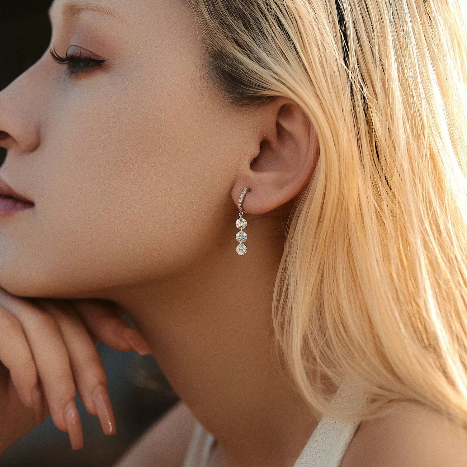 KIVELLUNE Elara Tassel Moissanite Earrings product image 2