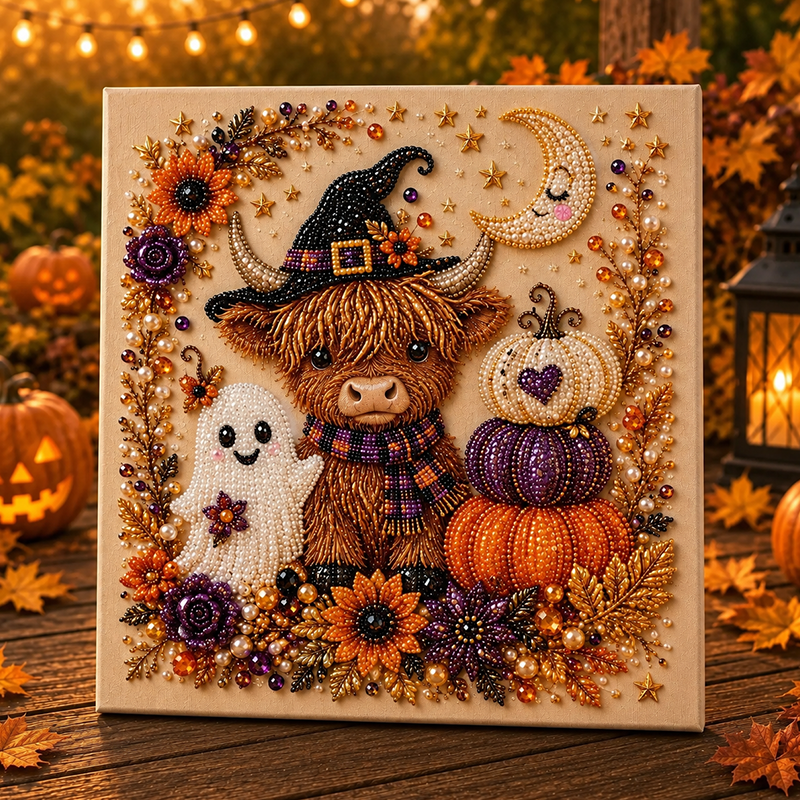 ✨Halloween Early Bird Sale 65% OFF👻 Halloween Pearl Art DIY Kit – Turn Tiny Pearls into Spooky-Cute Magic