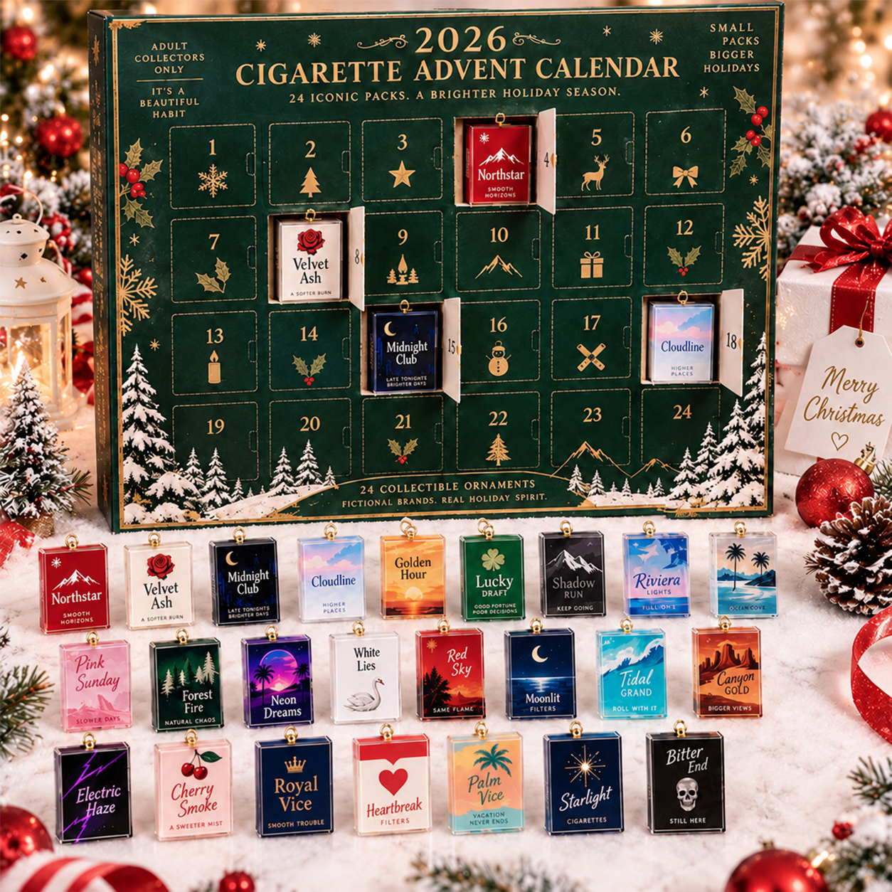 Cigarette-Pack Acrylic Ornament Advent Calendar 2026 product view 1