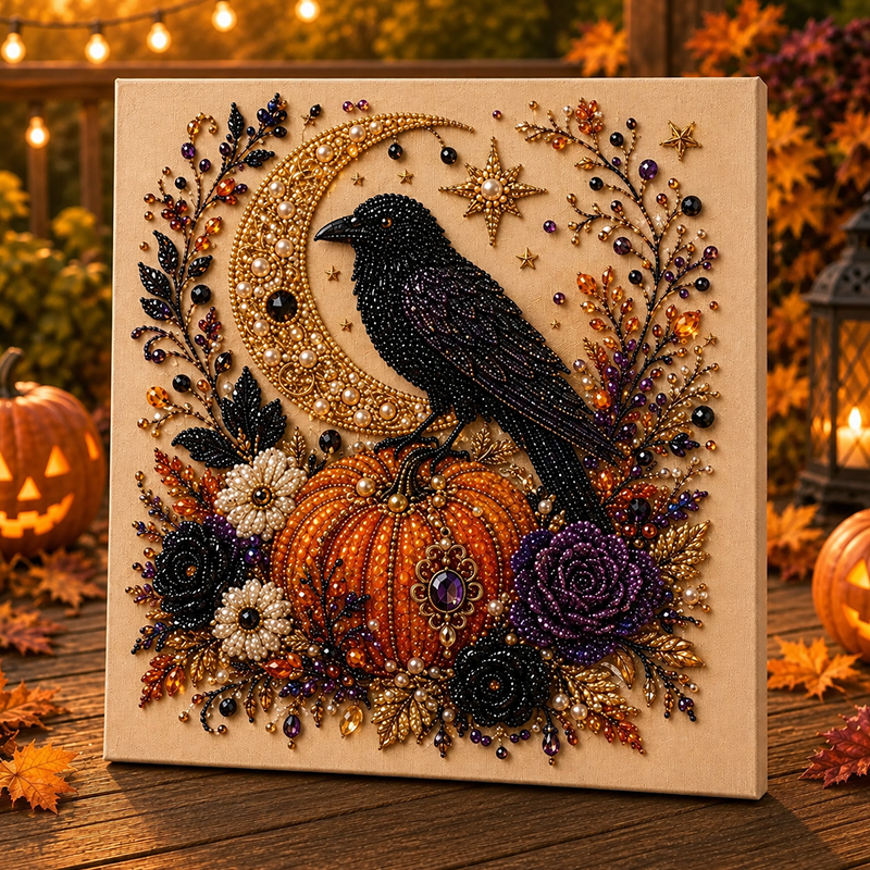 ✨Halloween Early Bird Sale 65% OFF👻 Halloween Pearl Art DIY Kit – Turn Tiny Pearls into Spooky-Cute Magic