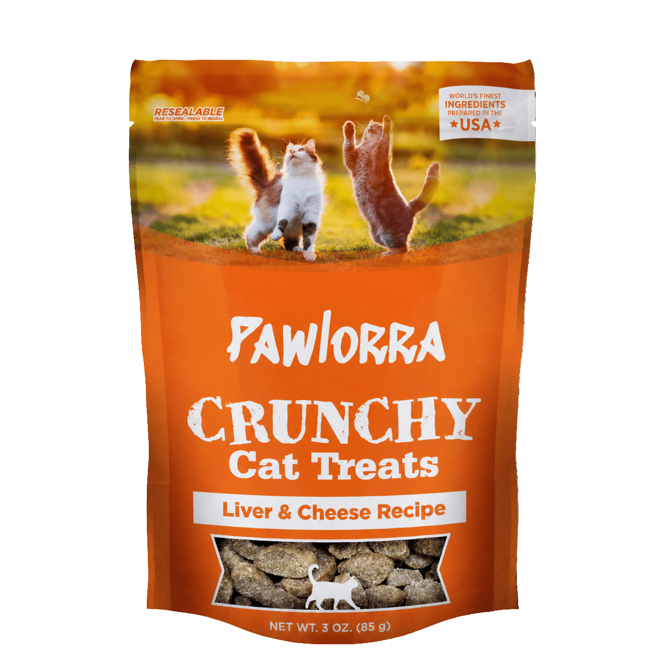 PAWLORRA Cat Crunchy Treats Liver/Cheese 3oz - image 1