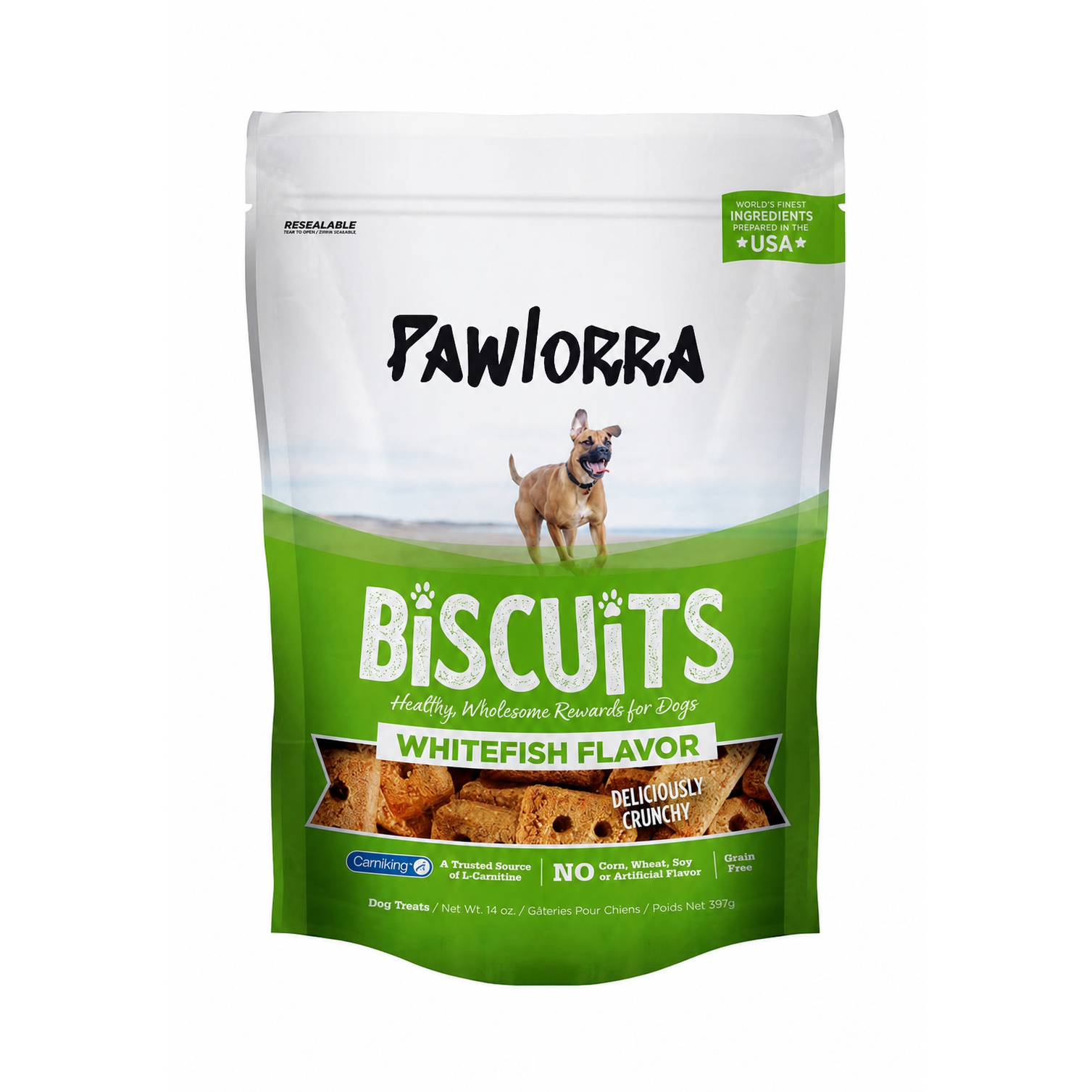 PAWLORRA Grain Free Whitefish Biscuits Dog Treats - image 1