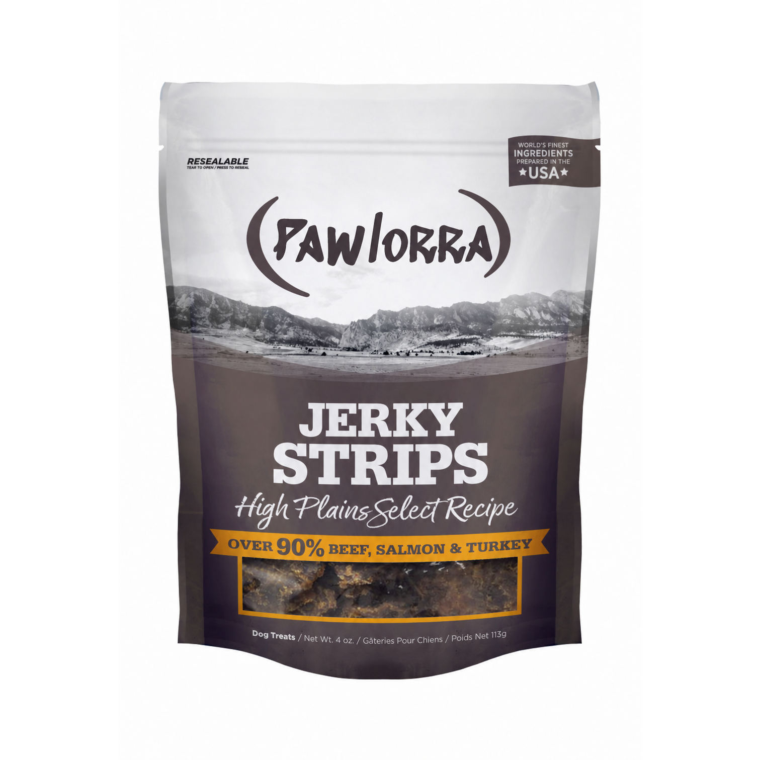 PAWLORRA High Plains Select Jerky Strips 90% Beef, Salmon, & Turkey Grain Free Jerky Dog Treats - image 1