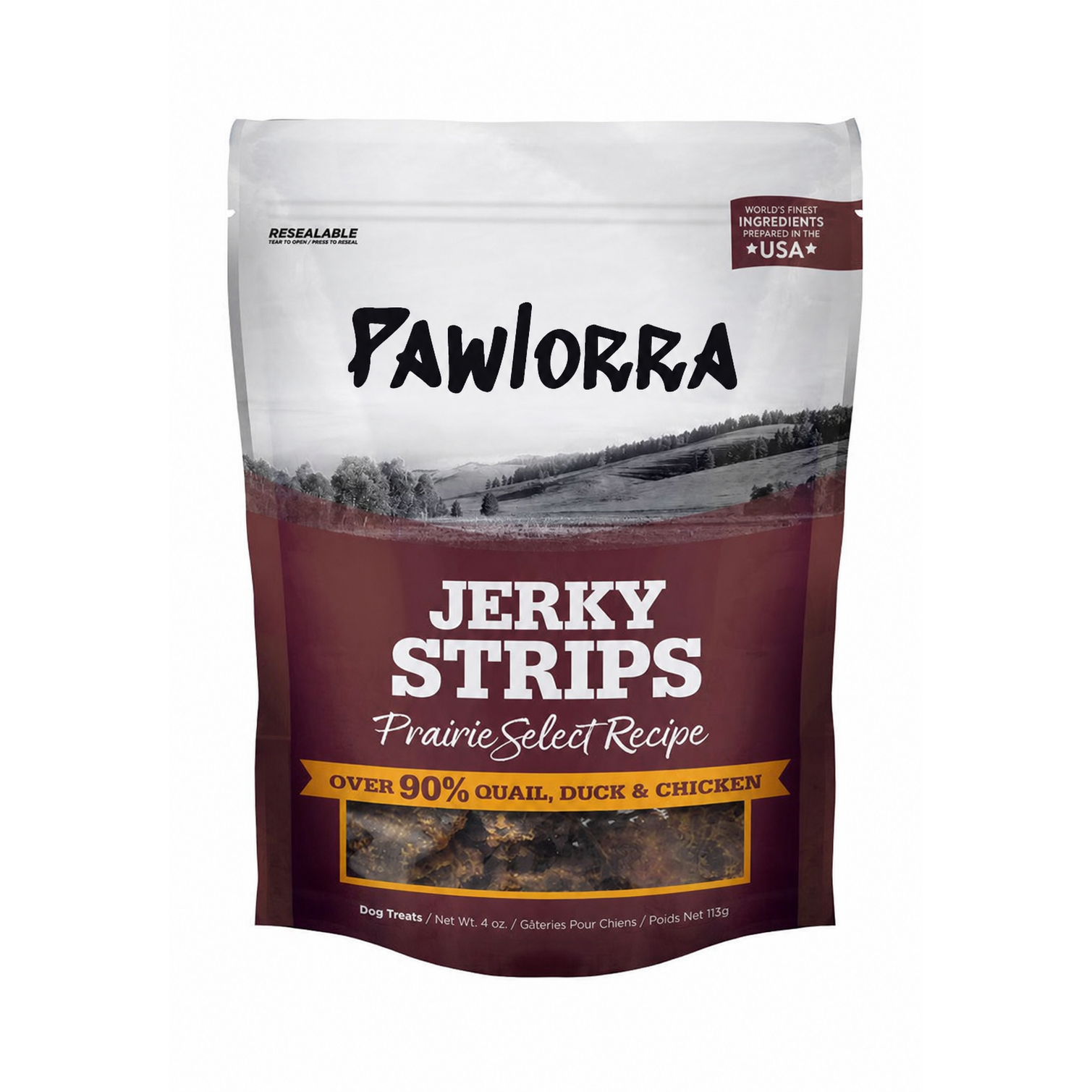 PAWLORRA Prairie Select Jerky Strips 90% Quail, Duck, & Chicken Grain Free Treats - image 1