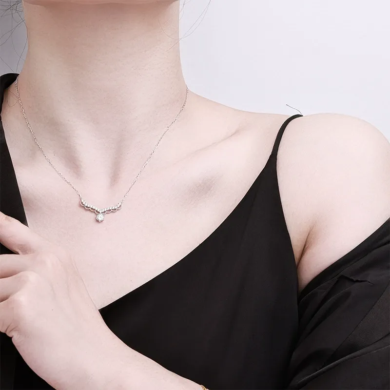Winged Wave Moissanite Necklace product image 2