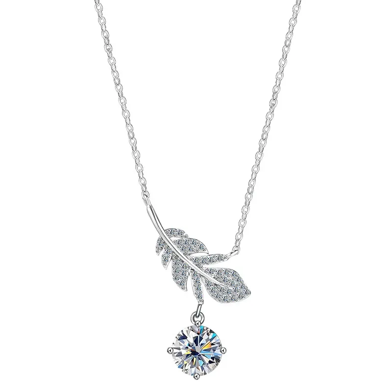 Dream Feather Moissanite Necklace product image 3