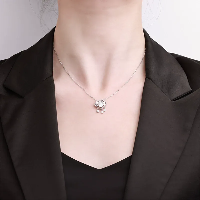 Peace Lock Moissanite Necklace product image 5