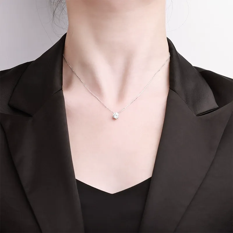 Six-Prong Solitaire Moissanite Necklace product image 5