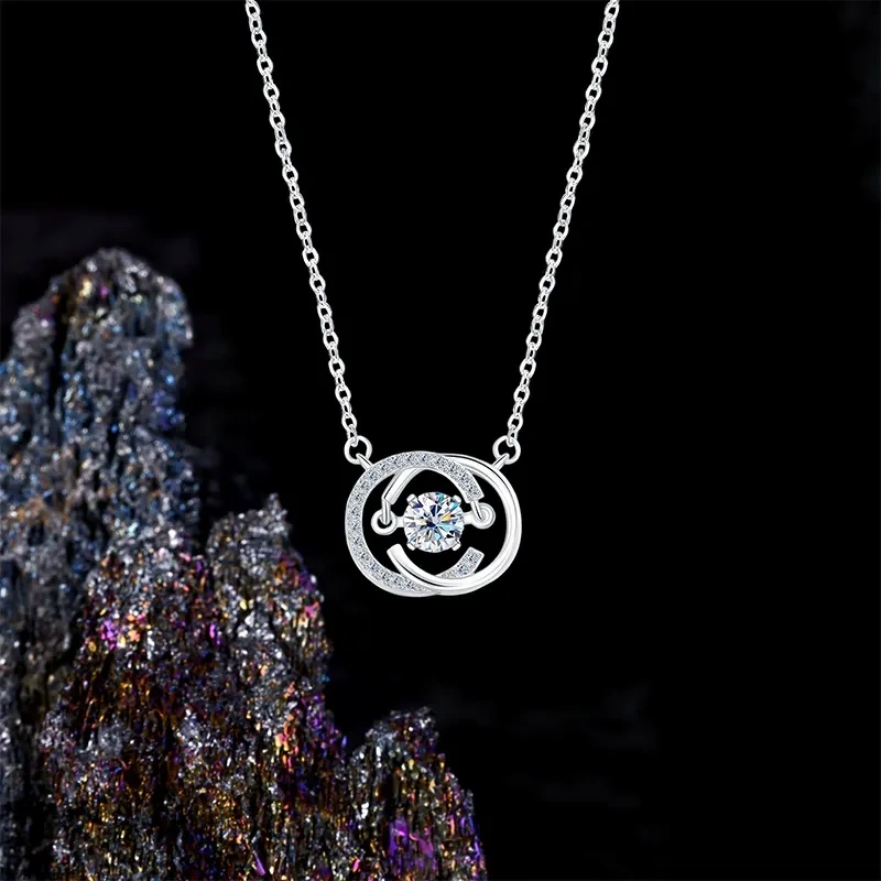 Dancing Halo Moissanite Necklace product image 5