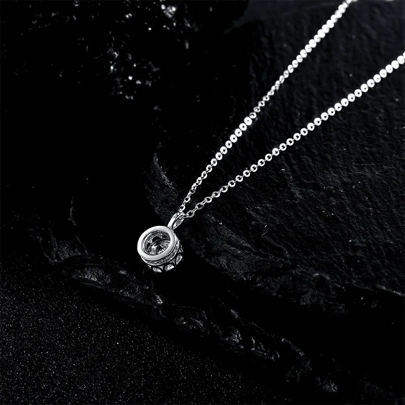 Classic 1 ct Solitaire Moissanite Necklace product image 5