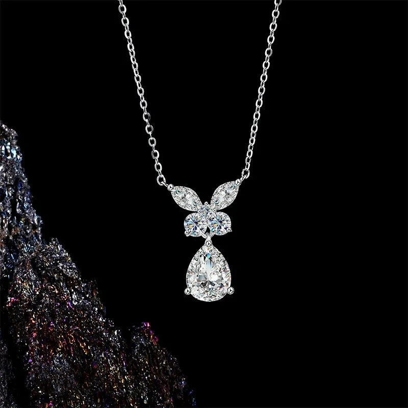 Radiant Teardrop Moissanite Necklace product image 5
