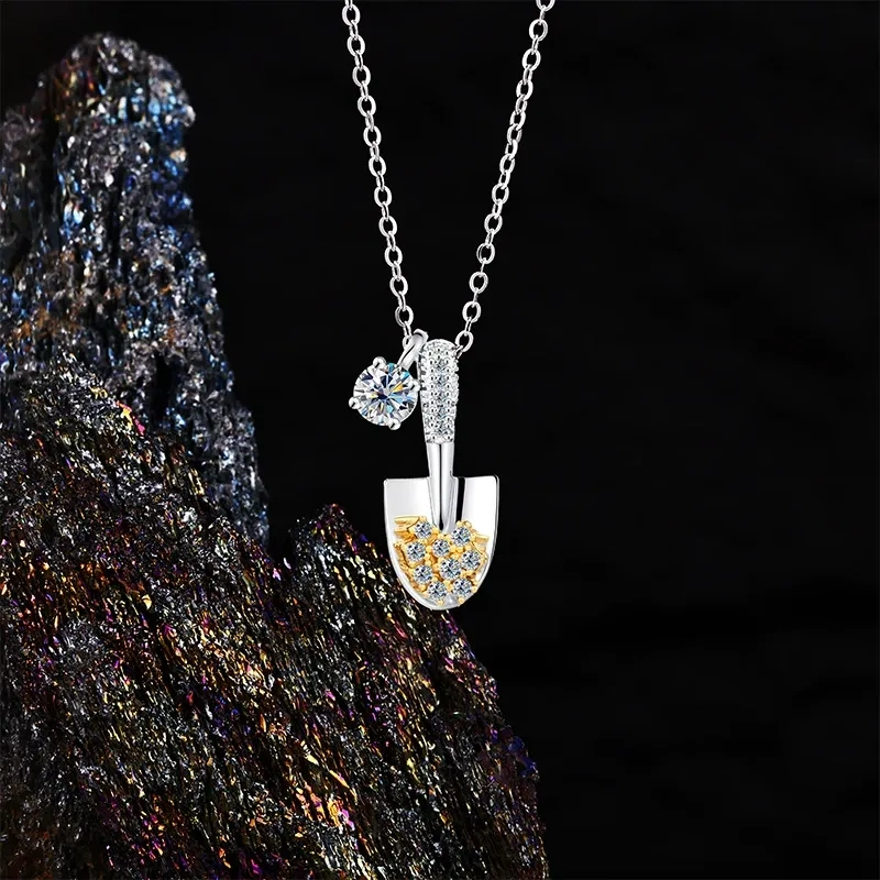 Golden Spade Moissanite Necklace product image 5