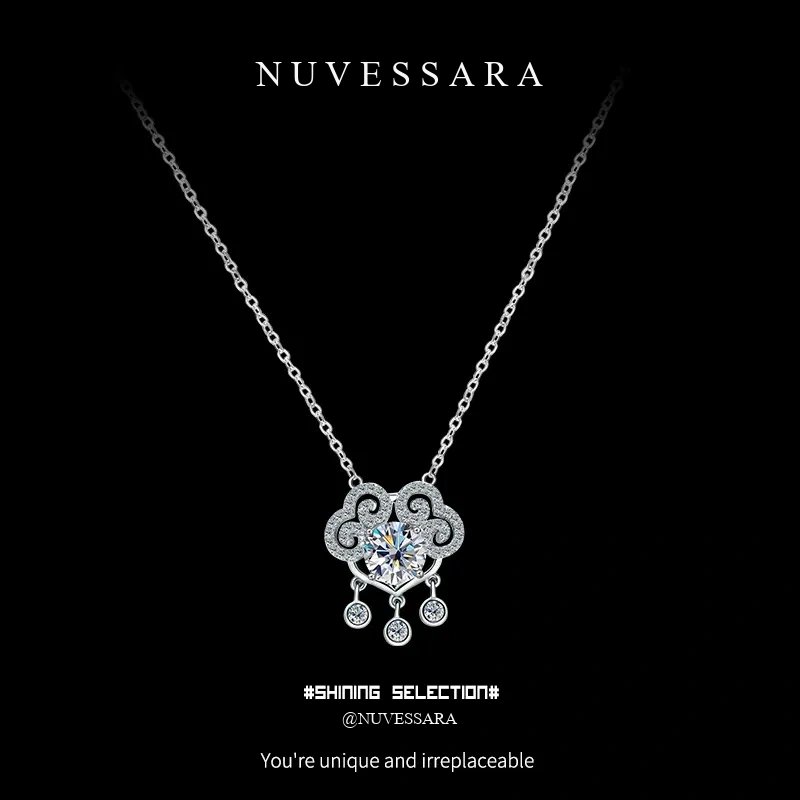Peace Lock Moissanite Necklace product image 1