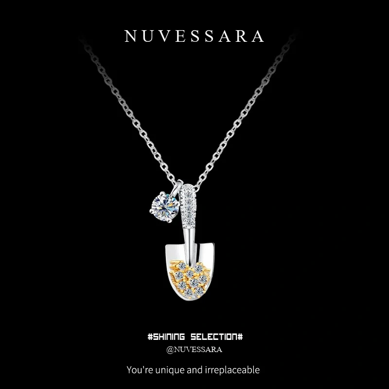 Golden Spade Moissanite Necklace product image 1