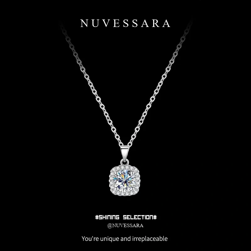 Sculpted Square Moissanite Necklace product image 1