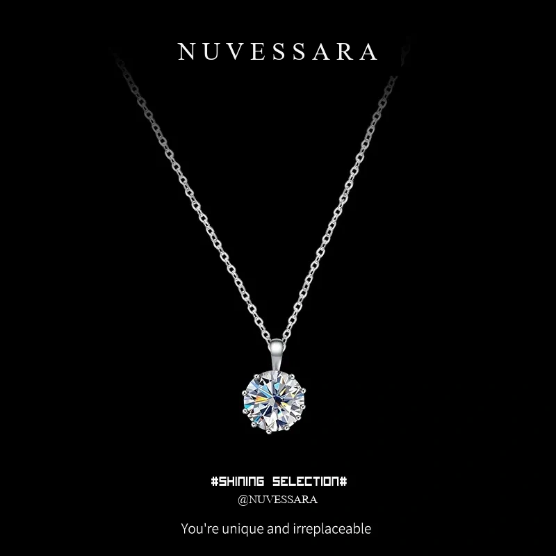 Classic 1 ct Solitaire Moissanite Necklace product image 1